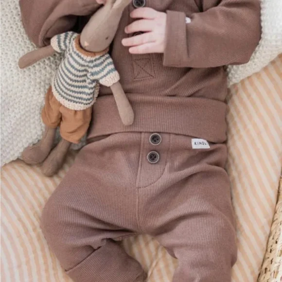 Organic Ribbed Kids Matching Set - Neutral Tones - Picture 7 of 8
